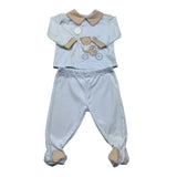 Isabel & Martinez Completo 2 Pezzi Shirt-Ghettina per Neonato IM25N479 AZZURRO ISABEL & MARTINEZ 