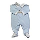 Isabel & Martinez Tutina Manica Lunga Tinta Unita con Ricamo per Neonato IM25N509 AZZURRO ISABEL & MARTINEZ 