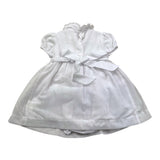 Isi Baby Set Abito Tinta Unita Mezza Manica con Applicazioni-Coulotte per Neonata S23I122VECH BIANCO ISI BABY 
