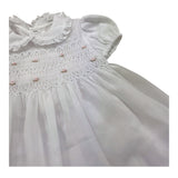 Isi Baby Set Abito Tinta Unita Mezza Manica con Applicazioni-Coulotte per Neonata S23I122VECH BIANCO ISI BABY 