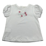 Isi Baby T-Shirt Girocollo tinta unita con Ricami Bianco per Neonata S25I111CAJJ BIANCO ISI BABY 