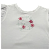 Isi Baby T-Shirt Girocollo tinta unita con Ricami Bianco per Neonata S25I111CAJJ BIANCO ISI BABY 