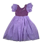 J'Aime' Abito Mezza Manica tinta unita In Tulle Glicine per Bambina 4924G GLICINE J'AIME' 