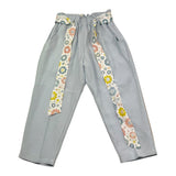 Janice Pantalone Tinta Unita con Cintura per Bambina JN444B AZZURRO JANICE 