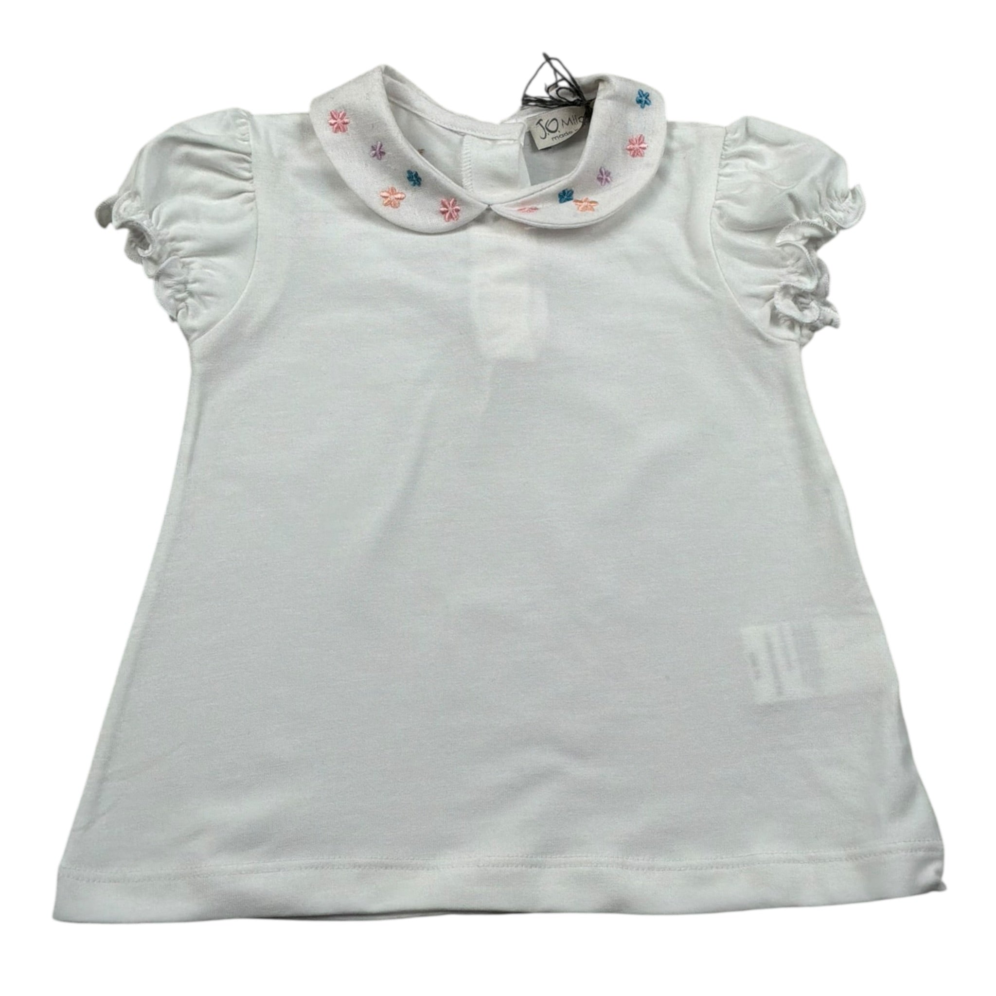 J.O. Milano T-Shirt tinta unita con Colletto Bianco per Neonata 576G3 BIANCO J.O. MILANO 