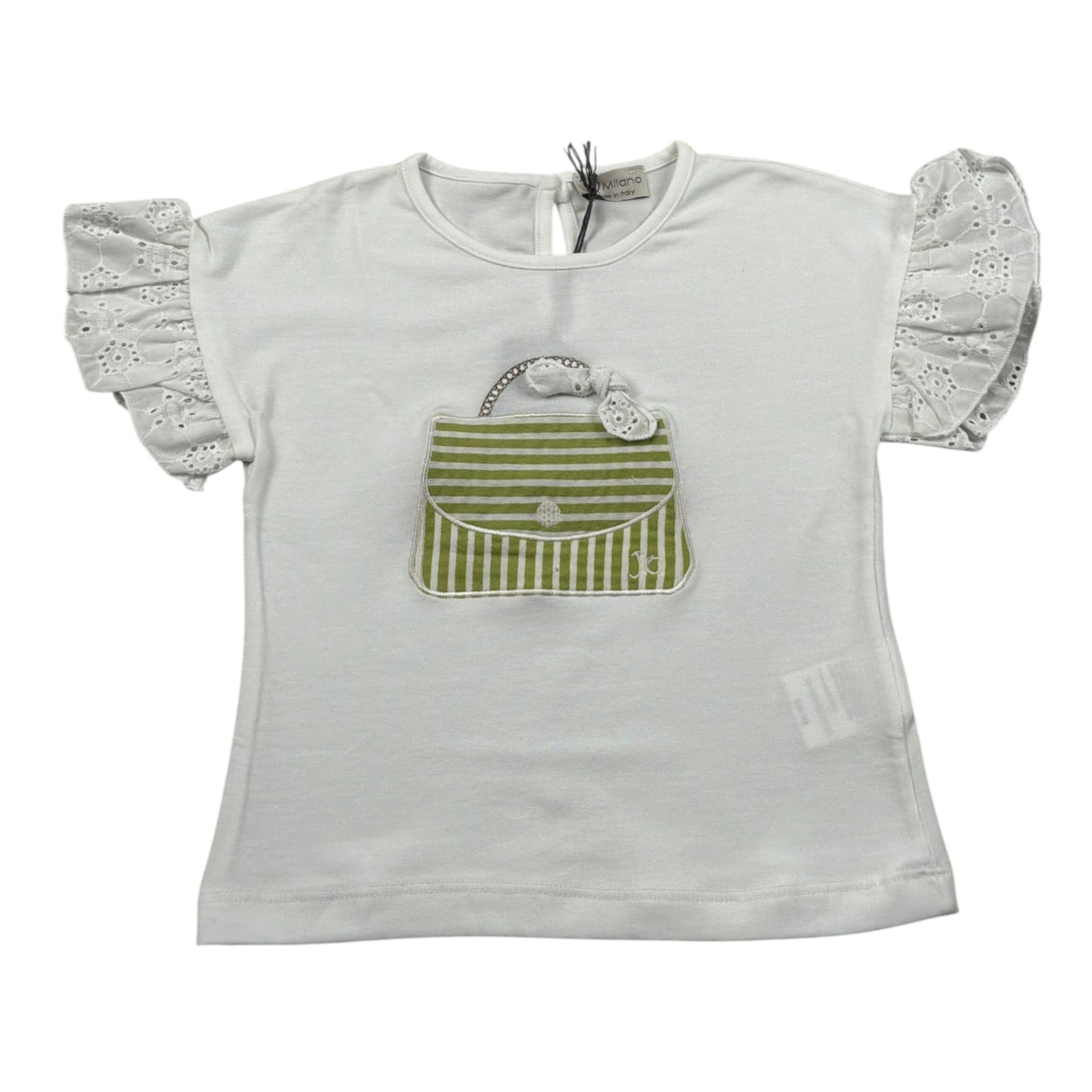 J.O. Milano T-Shirt Girocollo tinta unita con Stampa Bianco per Bambina 576P5 BIANCO J.O. MILANO 