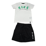 John Richmond Completo 2 Pezzi T-Shirt-Bermuda Bianco/Nero per Bambino HBP23009CJ BIANCO/NERO JOHN RICHMOND 