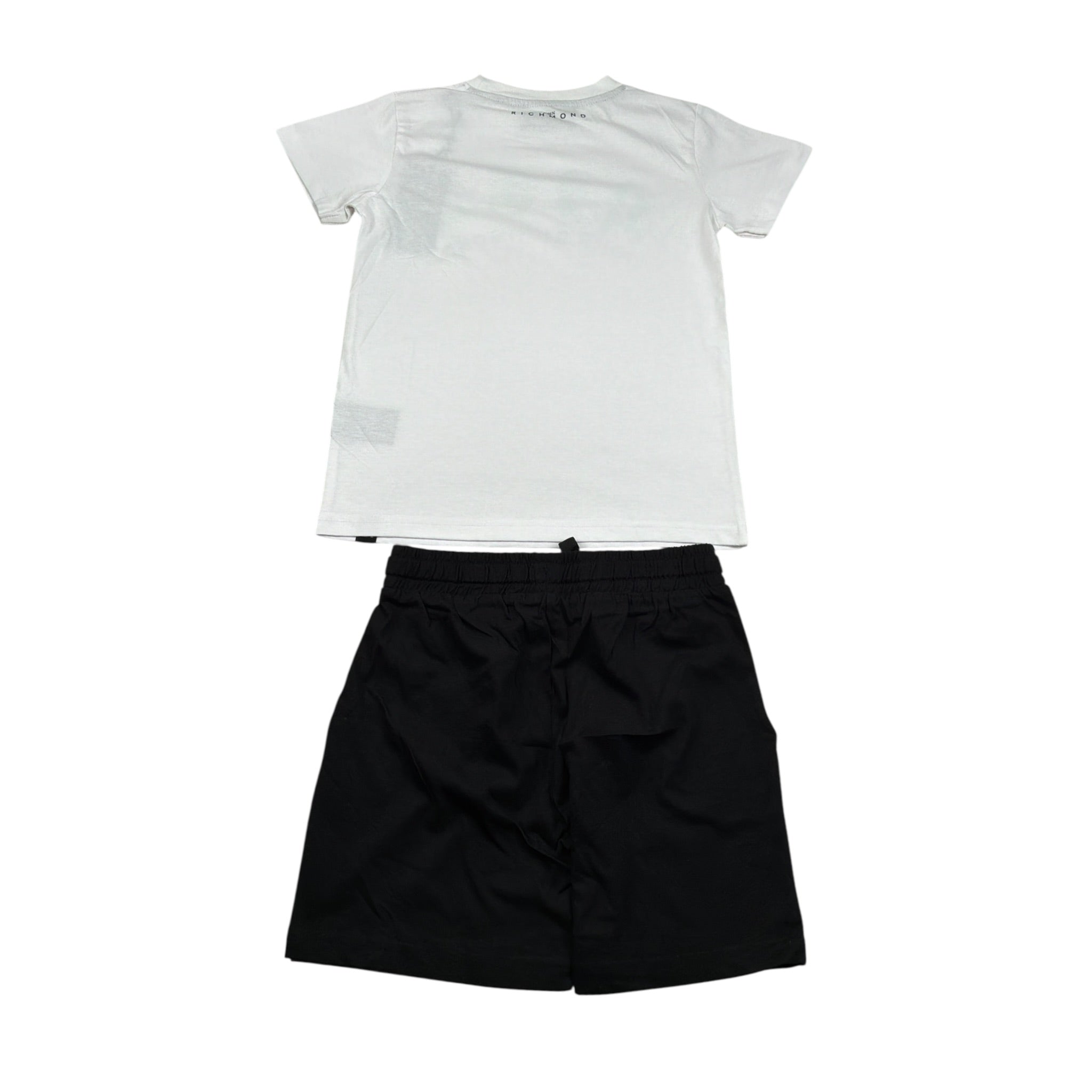 John Richmond Completo 2 Pezzi T-Shirt-Bermuda Bianco/Nero per Bambino HBP23009CJ BIANCO/NERO JOHN RICHMOND 
