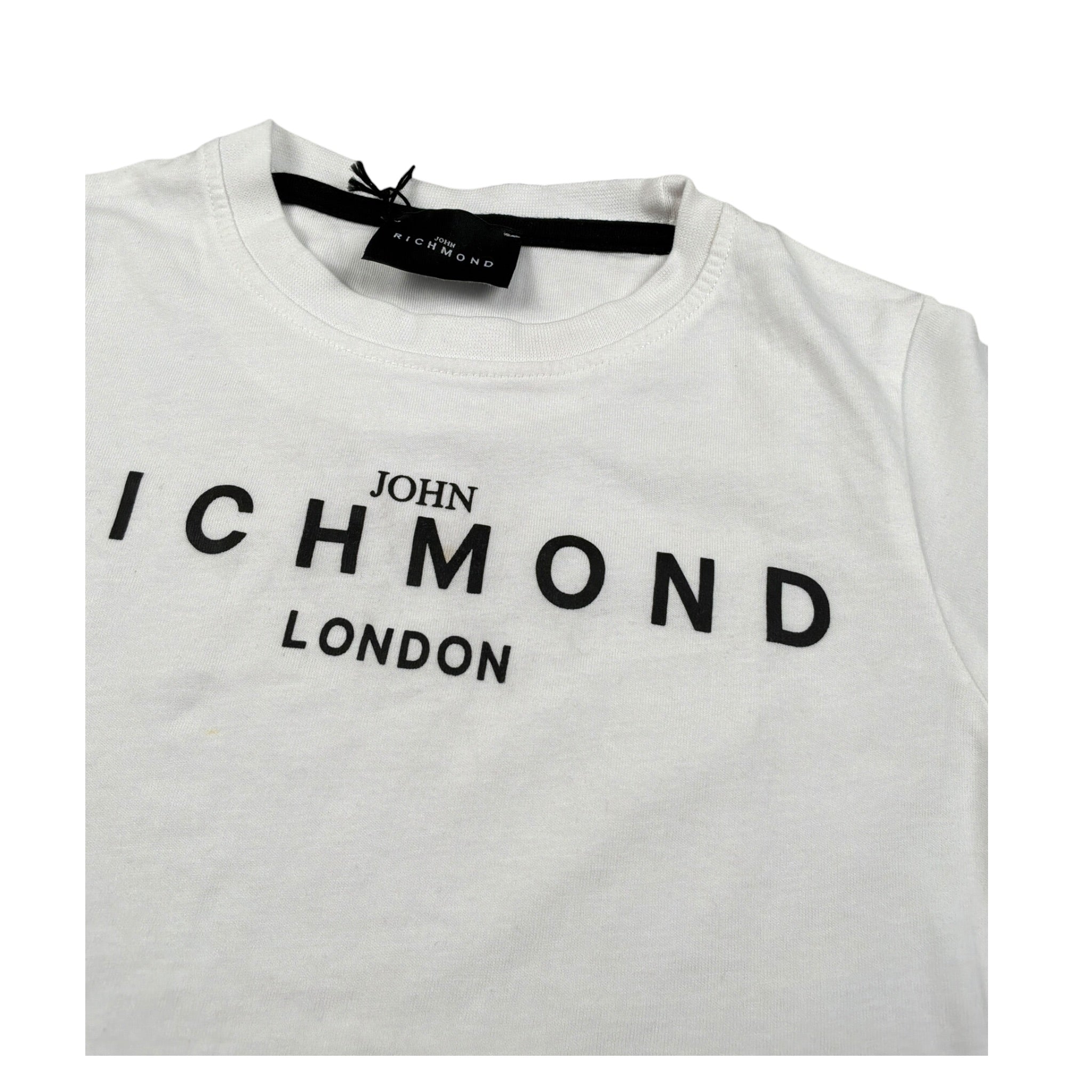 John Richmond t-shirt tinta unita con stampa per Bambino RBP25008CJX BIANCO/NERO JOHN RICHMOND 
