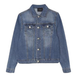 John Richmond Giubbino In Denim Tinta Unita con Stampa per Bambino RBP25156GB BLU JOHN RICHMOND 