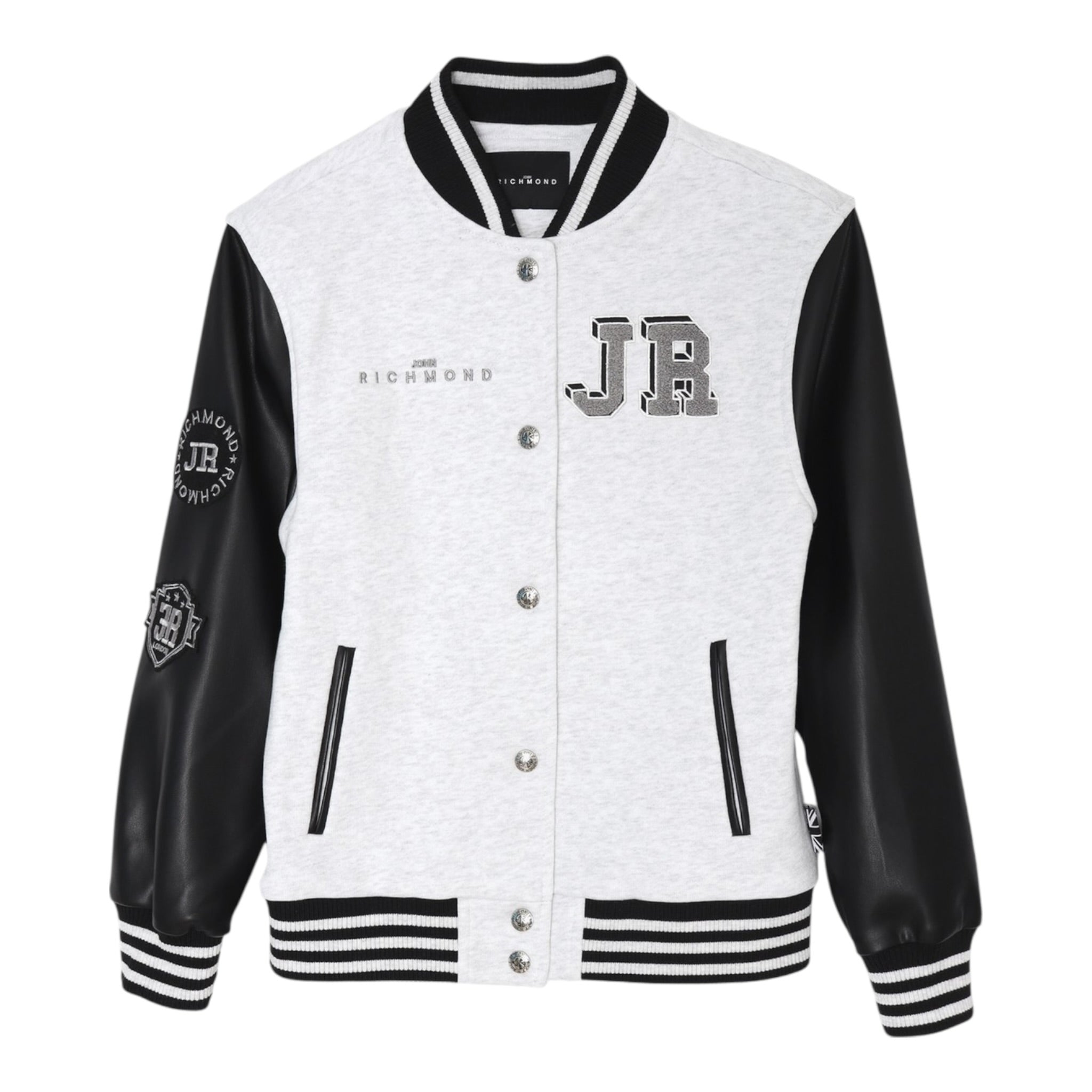 John Richmond Giubbino Modello College Tinta Unita con Maniche In Contrasto per Bambino RBP25176GB GRIGIO JOHN RICHMOND 