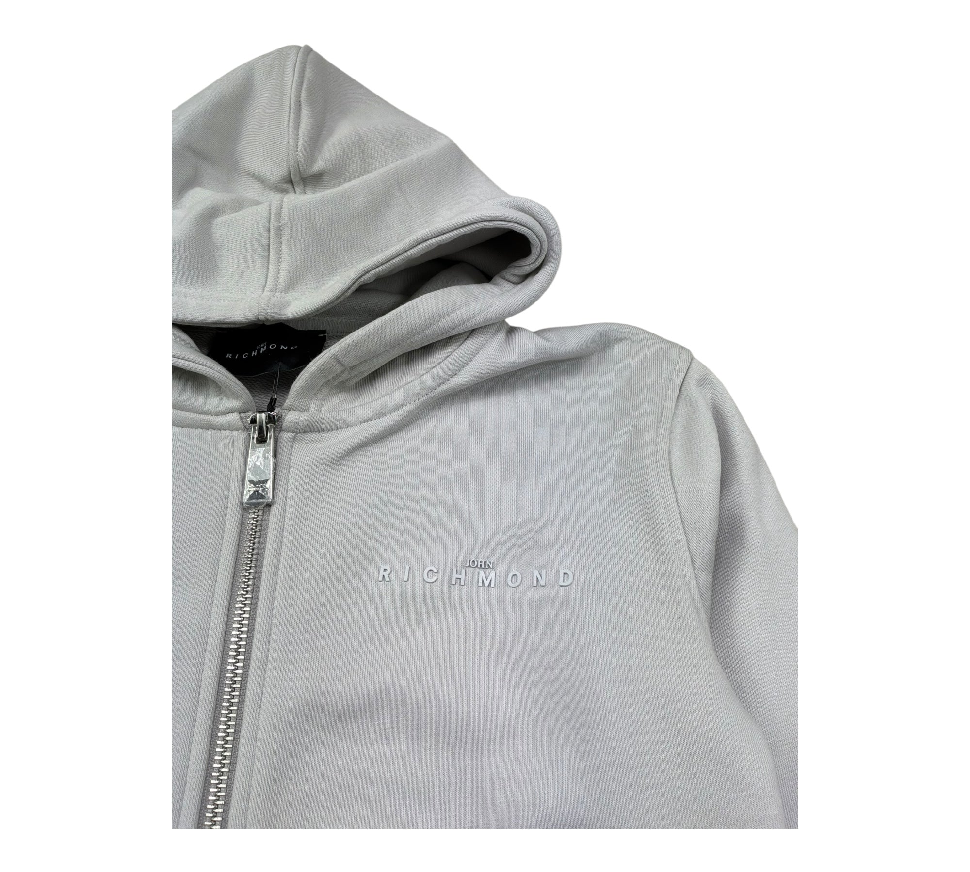 John Richmond Felpa con Zip E Cappuccio Tinta Unita per Bambino RBP26001FE GRIGIO JOHN RICHMOND 