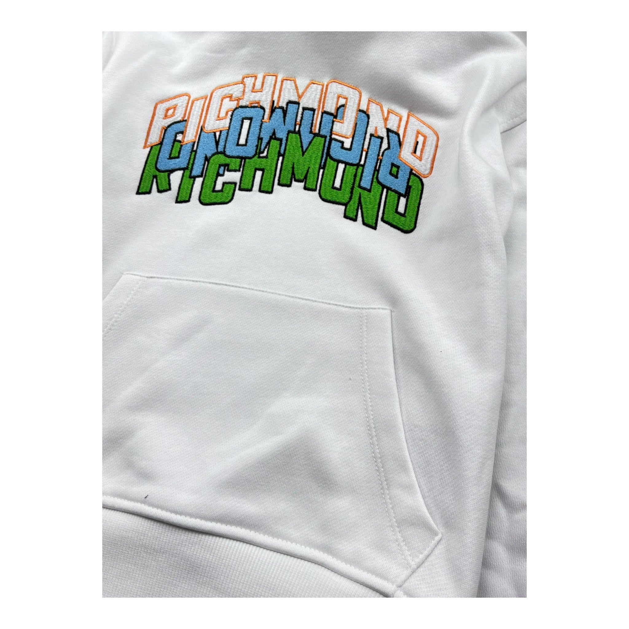 John Richmond Felpa Tinta Unita con Cappuccio E Stampa per Bambino RBP26040FE BIANCO JOHN RICHMOND 