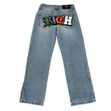 John Richmond Jeans Tinta Unita con Logo E Girovita Regolabile per Bambino RBP26059JE AZZURRO JOHN RICHMOND 