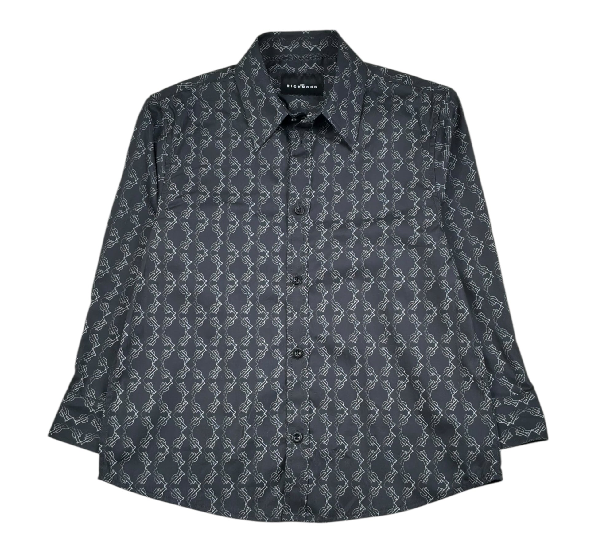 John Richmond Camicia Manica Lunga Tinta Unita per Bambino RBP26098CA NERO JOHN RICHMOND 