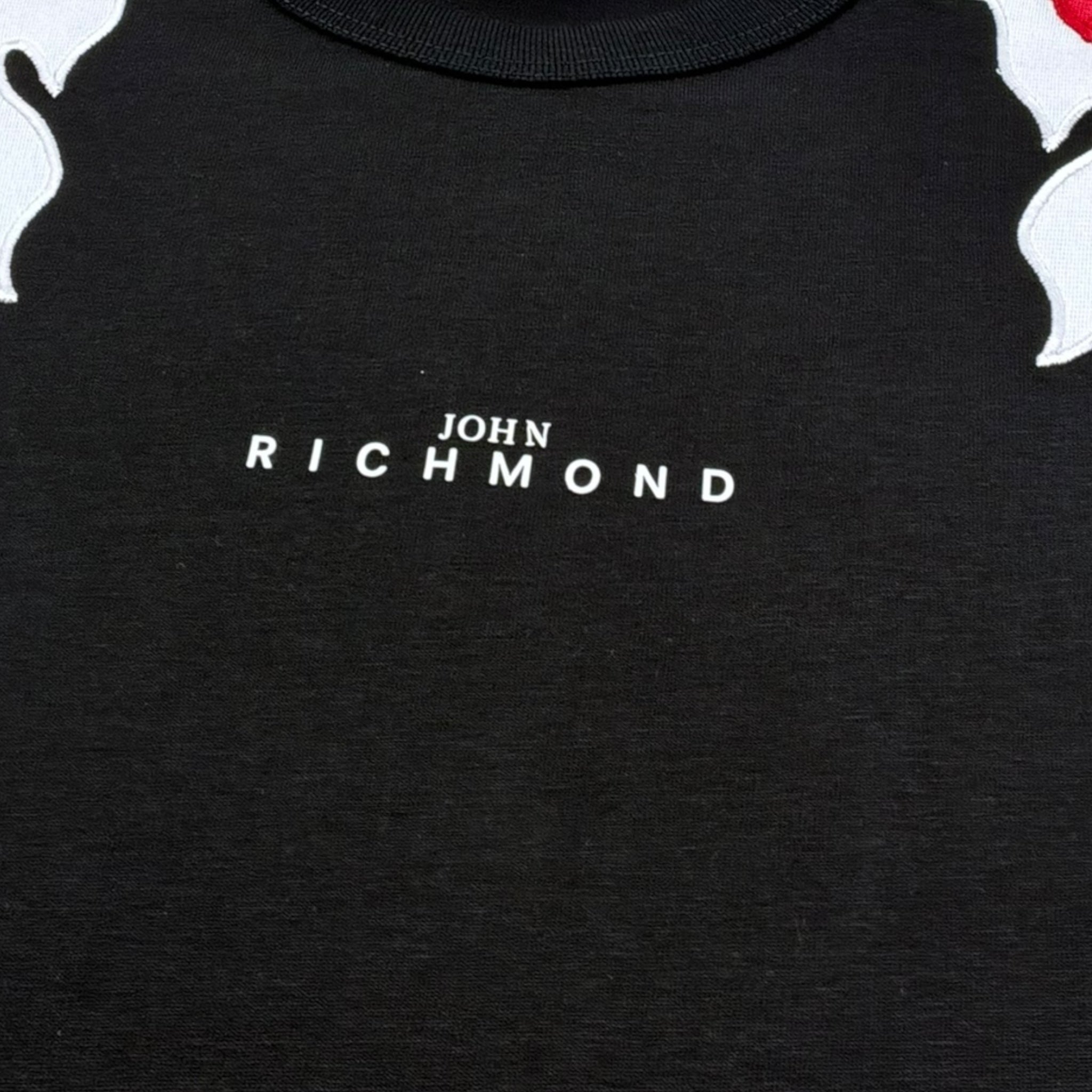 John Richmond T-Shirt Girocollo Tinta Unita con Stampa per Bambino RBP26142TS NERO JOHN RICHMOND 