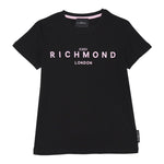 John Richmond T-Shirt Girocollo Tinta Unita con Stampa per Bambina RGP25002TSXX NERO JOHN RICHMOND 