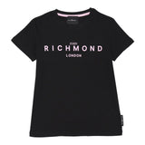 John Richmond T-Shirt Girocollo Tinta Unita con Stampa per Bambina RGP25002TSXX NERO JOHN RICHMOND 