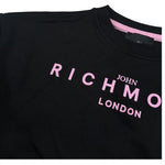 John Richmond Felpa Chiusa Girocollo Tinta Unita con Logo per Bambina RGP25003FE NERO JOHN RICHMOND 