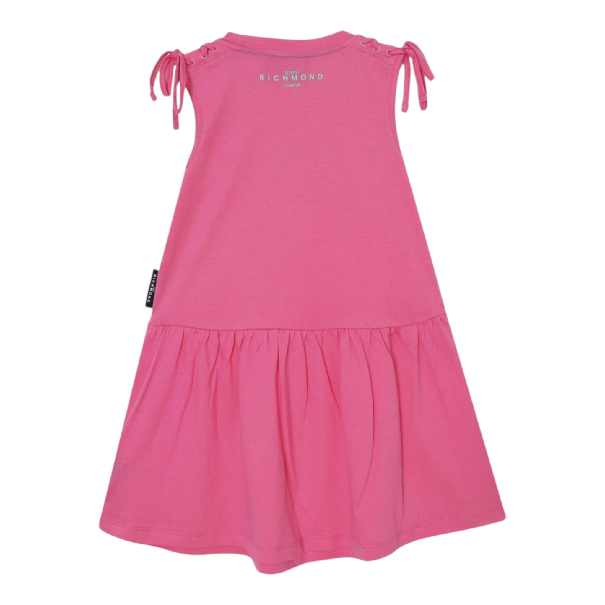 John Richmond Abito Tinta Unita con Logo Girocollo per Bambina RGP25008VEXX FUXIA JOHN RICHMOND 