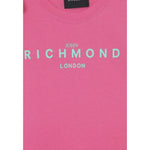 John Richmond Abito Tinta Unita con Logo Girocollo per Bambina RGP25008VEXX FUXIA JOHN RICHMOND 