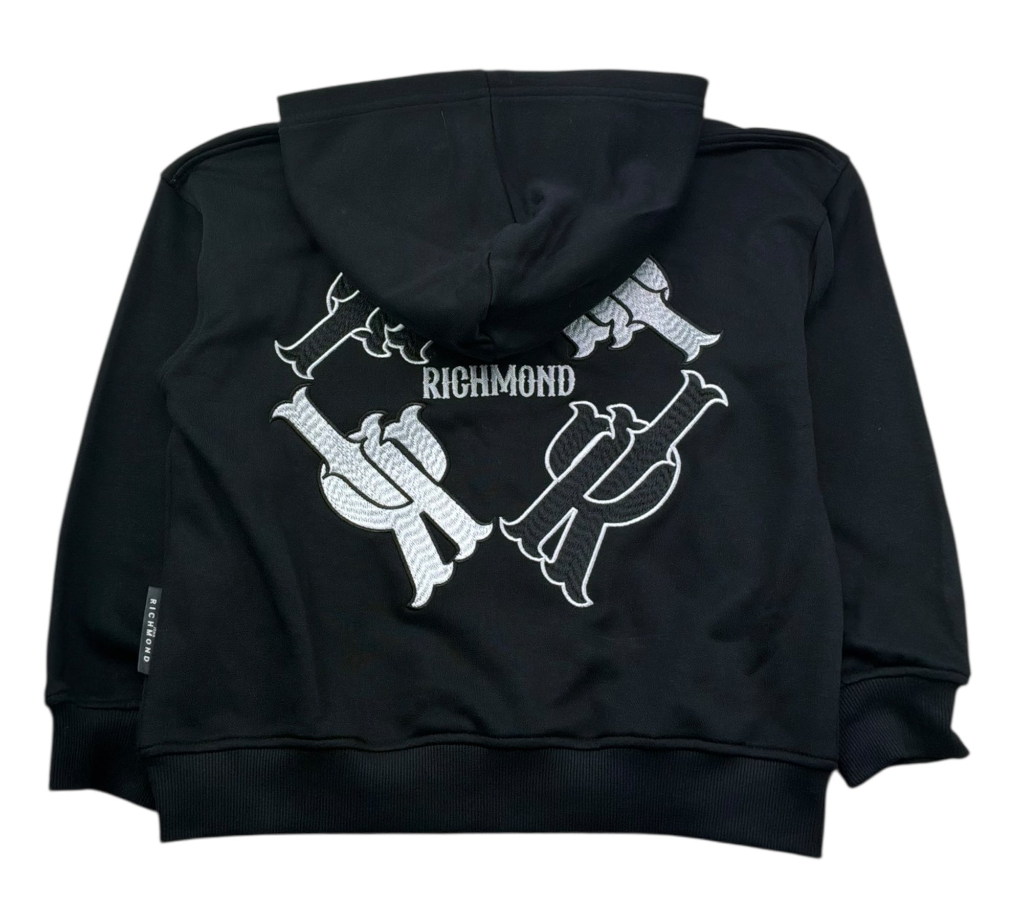 John Richmond Felpa con Zip E Cappuccio Tinta Unita per Bambina RGP26057FE NERO JOHN RICHMOND 
