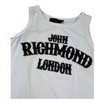 John Richmond Abito Giromanica Tinta Unita Bicolore per Bambina RGP26061VE BIANCO/NERO JOHN RICHMOND 