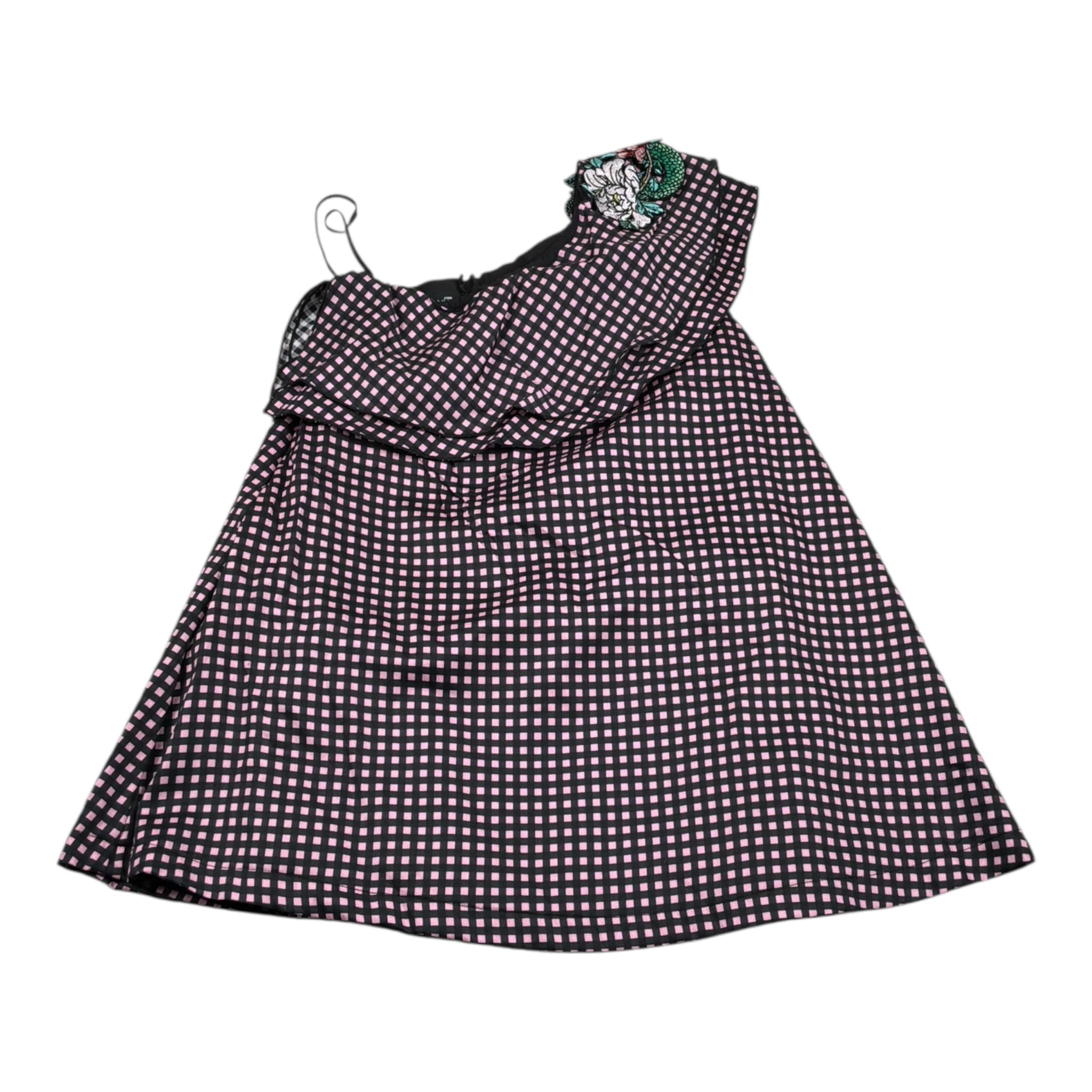 John Richmond Abito Biclore con Fantasia A Quadri per Bambina RGP26175VE NERO/ROSA JOHN RICHMOND 