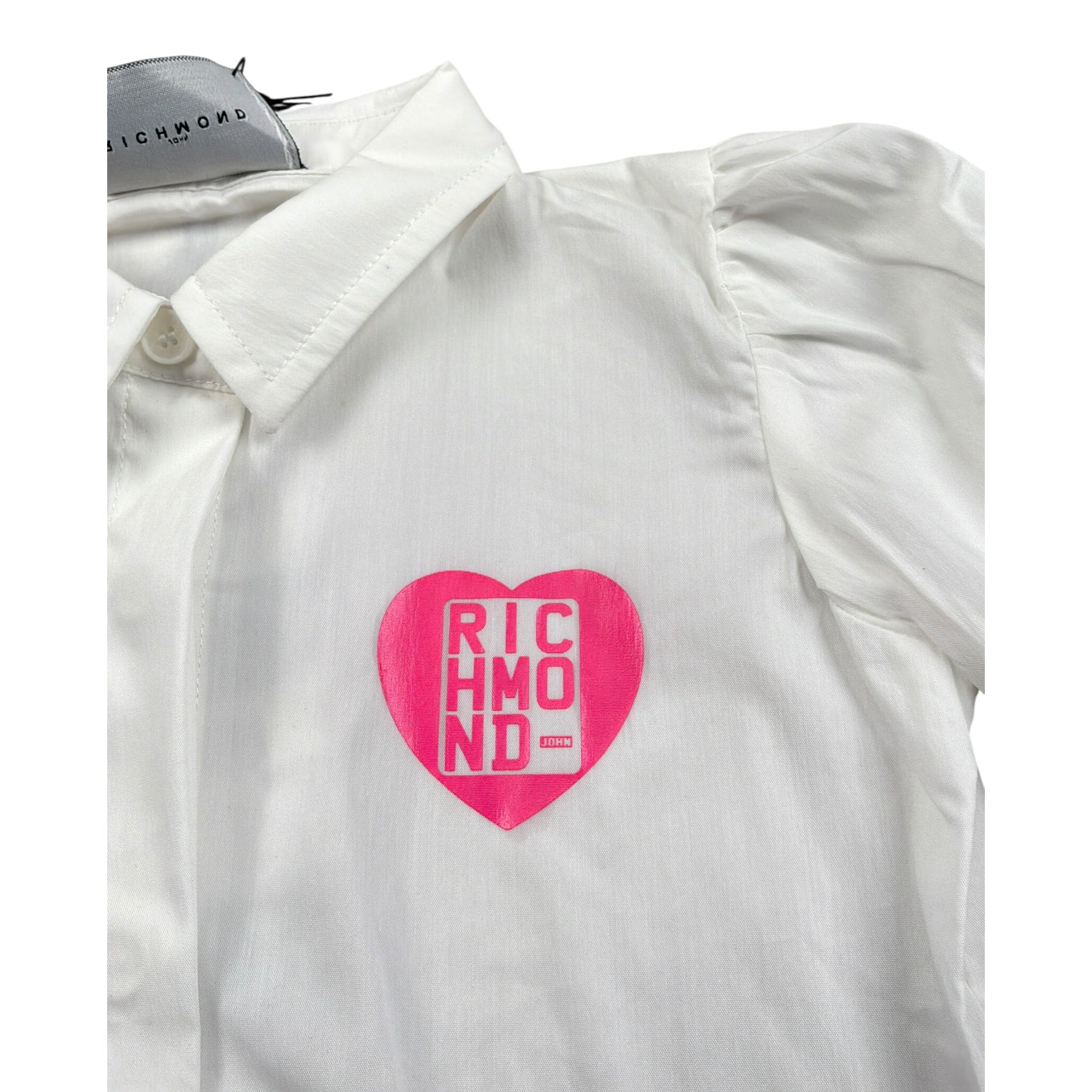 John Richmond Camicia Manica Lunga tinta unita con Logo Bianco per Neonata RIP24050CA BIANCO JOHN RICHMOND 