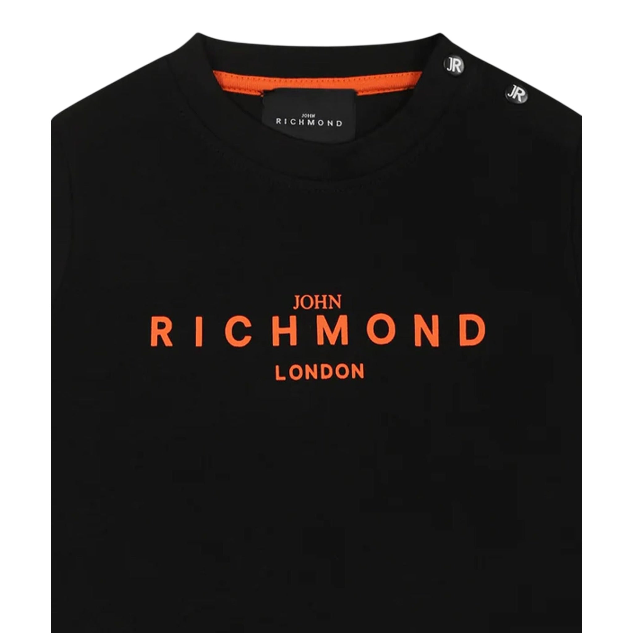 John Richmond T-Shirt Girocollo tinta unita con Stampa Nero per Bambino RIP25014TSJXXXX NERO JOHN RICHMOND 