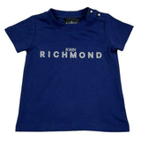 John Richmond T-Shirt Girocollo Tinta Unita con Stampa per Neonato RIP26002TS BLU JOHN RICHMOND 