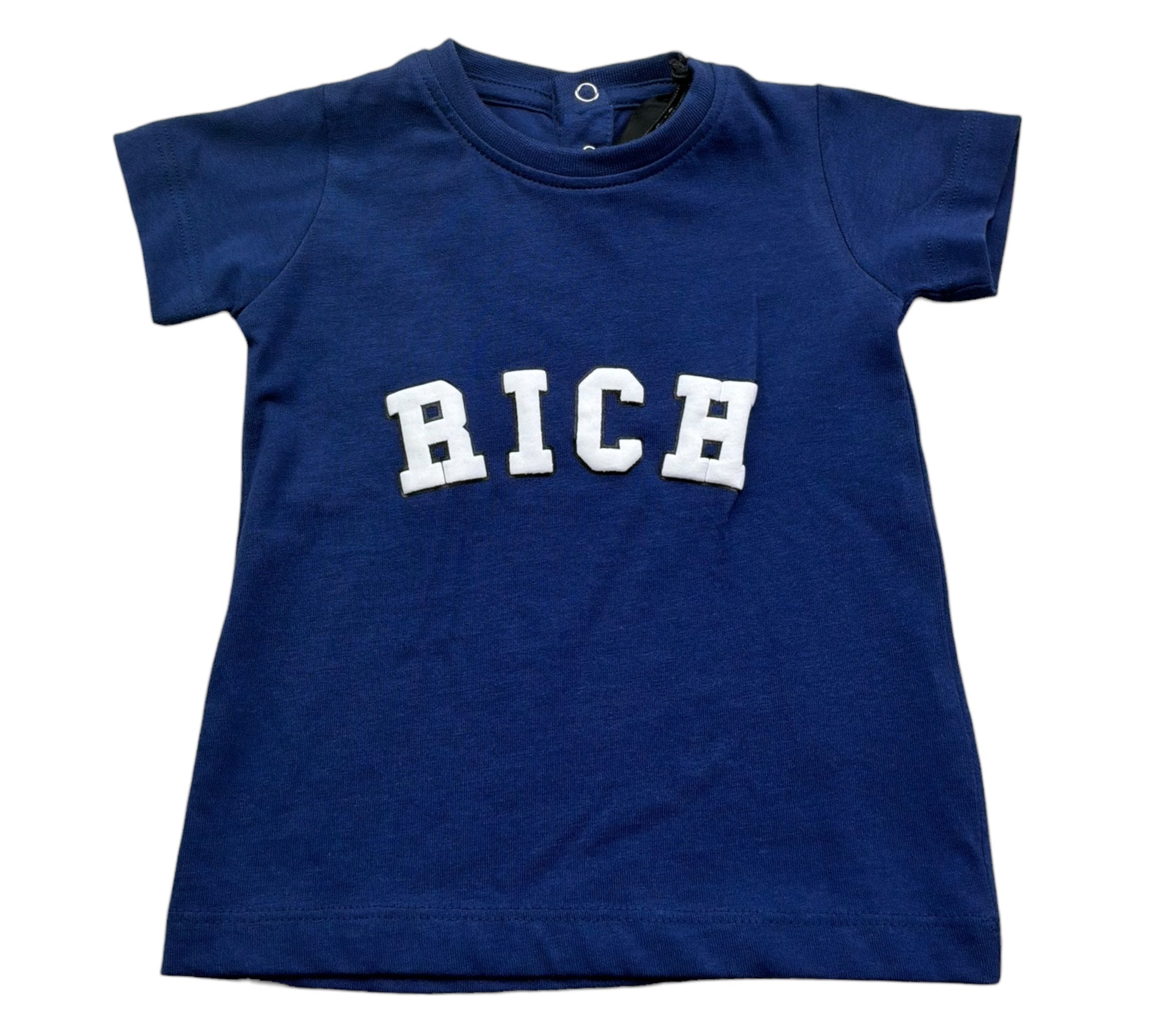 John Richmond T-Shirt Girocollo Tinta Unita con Logo per Neonato RIP26017TS BLU JOHN RICHMOND 