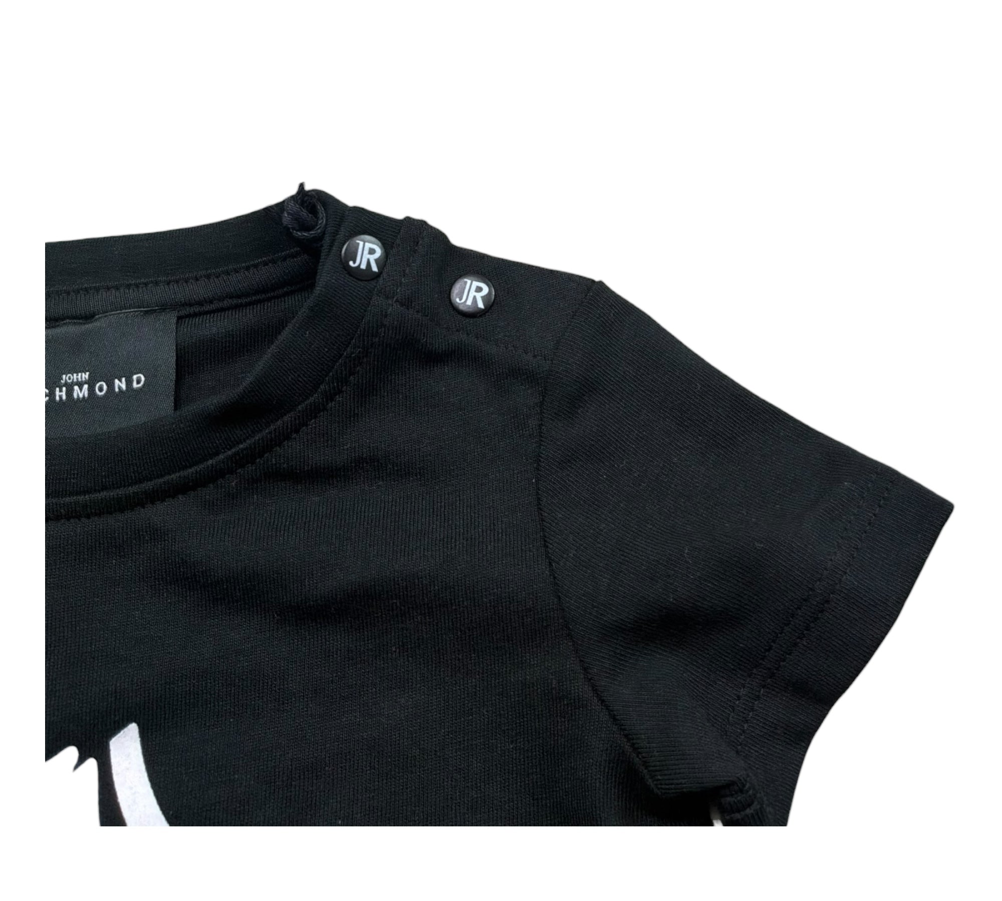 John Richmond T-Shirt Girocollo Tinta Unita con Stampa per Neonato RIP26055TS NERO JOHN RICHMOND 