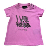 John Richmond T-Shirt Girocollo Tinta Unita con Logo per Neonata RIP26057TS ROSA JOHN RICHMOND 