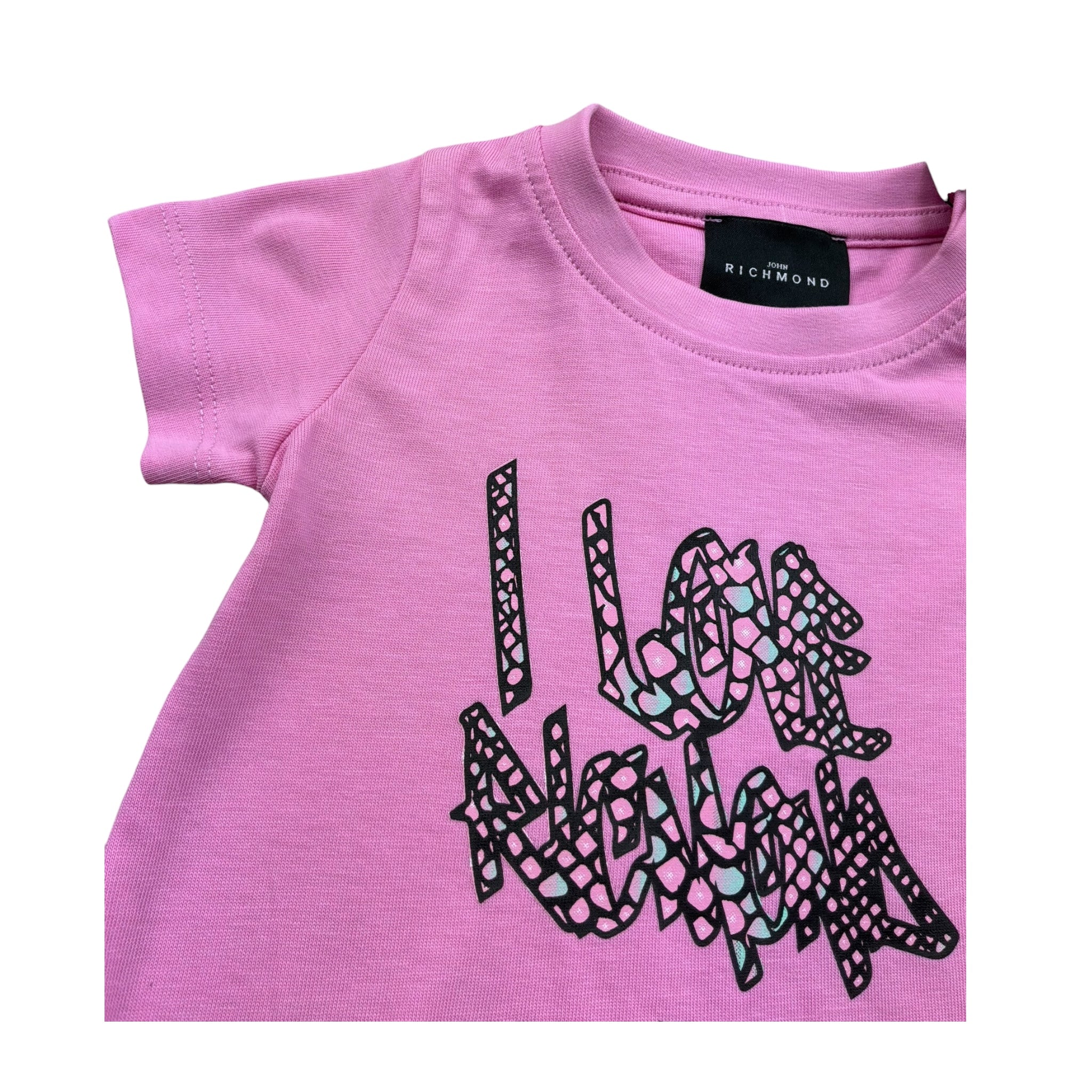 John Richmond T-Shirt Girocollo Tinta Unita con Logo per Neonata RIP26057TS ROSA JOHN RICHMOND 