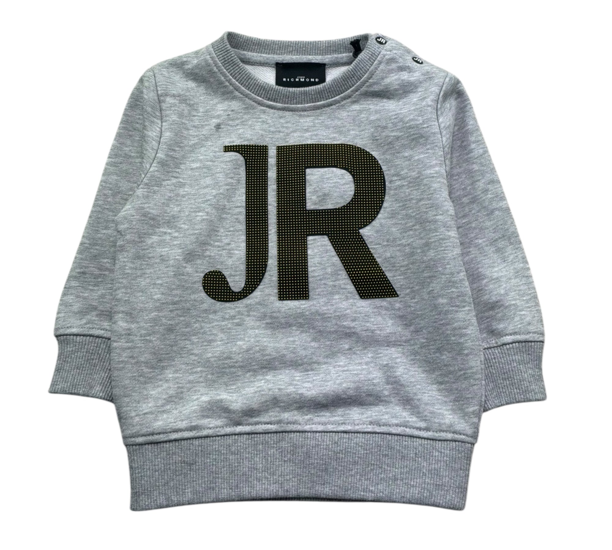 John Richmond Felpa Chiusa Girocollo Tinta Unita con Stampa per Neonato RIP26078FE GRIGIO JOHN RICHMOND 