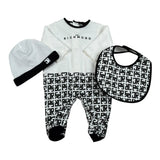 John Richmond Set Tutina-Cappello-Bavette Bicolore per Neonato RLP26001TU NERO JOHN RICHMOND 