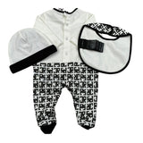 John Richmond Set Tutina-Cappello-Bavette Bicolore per Neonato RLP26001TU NERO JOHN RICHMOND 