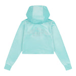 Juicy Couture Felpa Tinta Unita In Velluto con Zip E Cappuccio per Bambina JBX6500 AZZURRO JUICY COUTURE 