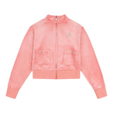 Juicy Couture Felpa Tinta Unita In Velluto con Zip per Bambina JBX6507 ROSA JUICY COUTURE 