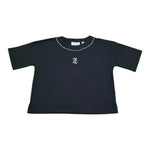 Juicy Couture T-Shirt Girocollo Tinta Unita con Stampa per Bambina JBX6629 NERO JUICY COUTURE 