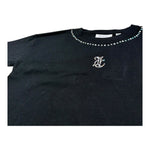 Juicy Couture T-Shirt Girocollo Tinta Unita con Stampa per Bambina JBX6629 NERO JUICY COUTURE 