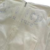 Juicy Couture Felpa Tinta Unita con Zip E Cappuccio per Bambina JBX6745 PANNA JUICY COUTURE 