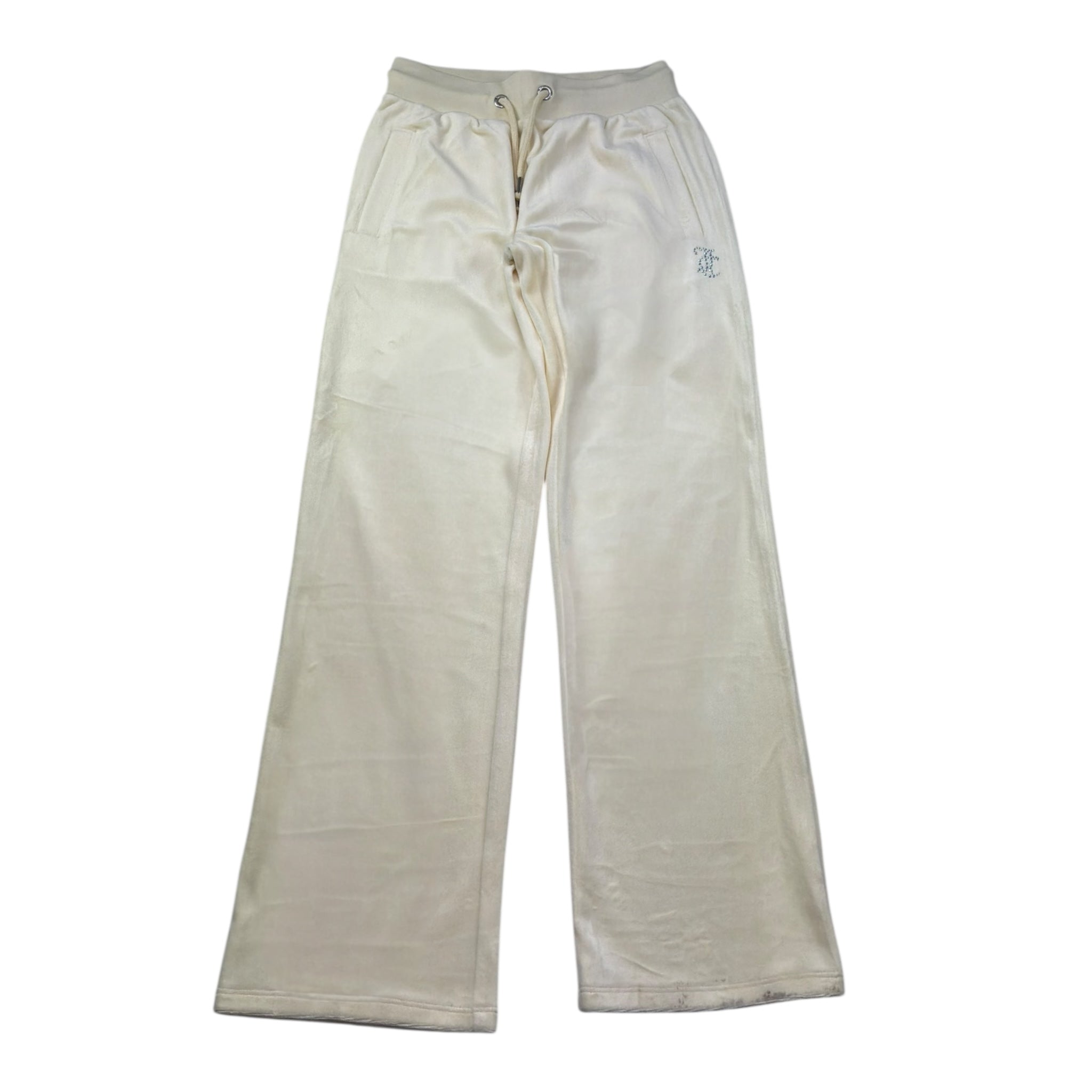 Juicy Couture Pantalone A Palazzo Tinta Unita In Velluto per Bambina JBX6746 PANNA JUICY COUTURE 