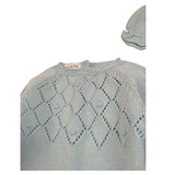 Juliana Completo 3 Pezzi Maglia-Ghettina-Cappello Azzurro per Neonata 25027 AZZURRO JULIANA 