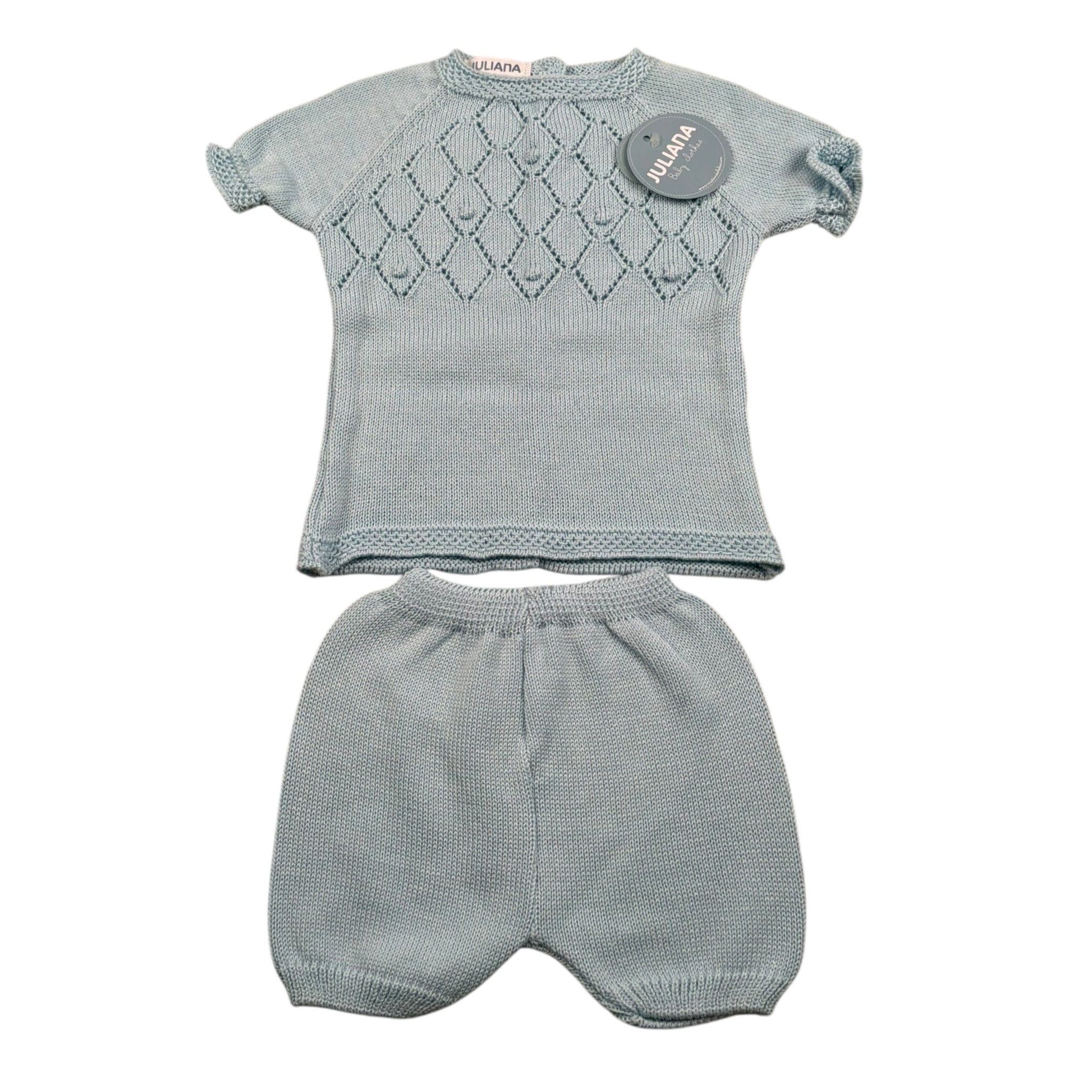 Juliana Completo 2 Pezzi T-Shirt Maglia-Culotte per Neonata 25070 AZZURRO JULIANA 