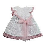 Juliana Abito Mezza Manica Bicolore con Applicazione per Neonata 25139 BIANCO/ROSA JULIANA 