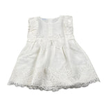 Juliana Abito tinta unita con Ricami Bianco per Neonata 25144 BIANCO JULIANA 