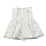 Juliana Abito tinta unita con Ricami Bianco per Neonata 25144 BIANCO JULIANA 