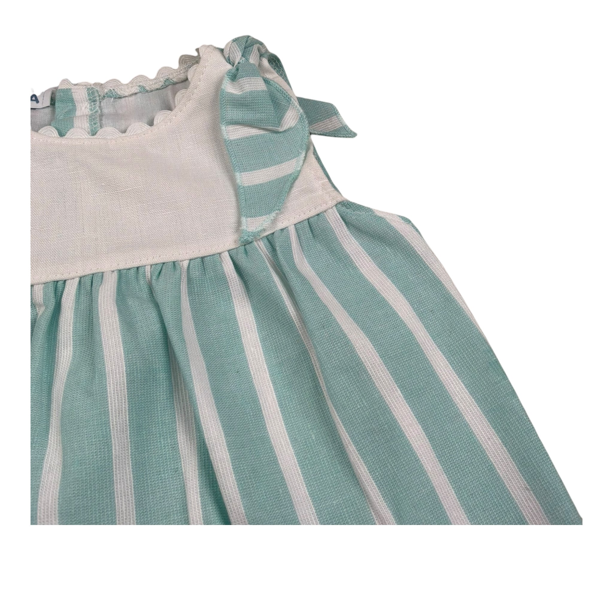 Juliana Abito Giromanica Fantasia A Righe con Culotte per Neonata 25149 VERDE ACQUA JULIANA 